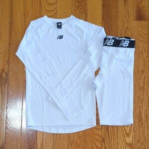 New Balance White Moisture Wicking Base Layer